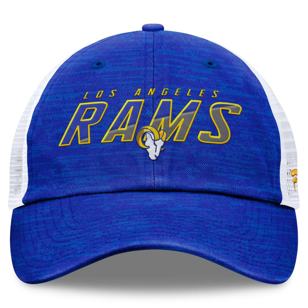 Los Angeles Rams Challenge Trucker Adjustable Hat Heather Royal