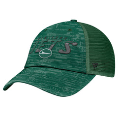 New York Jets Challenge Trucker Adjustable Hat Heather Green