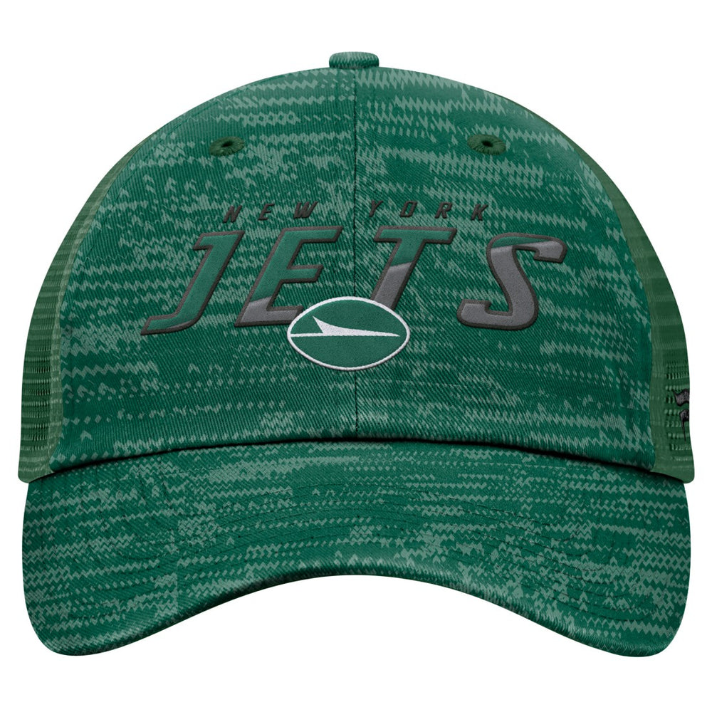 New York Jets Challenge Trucker Adjustable Hat Heather Green