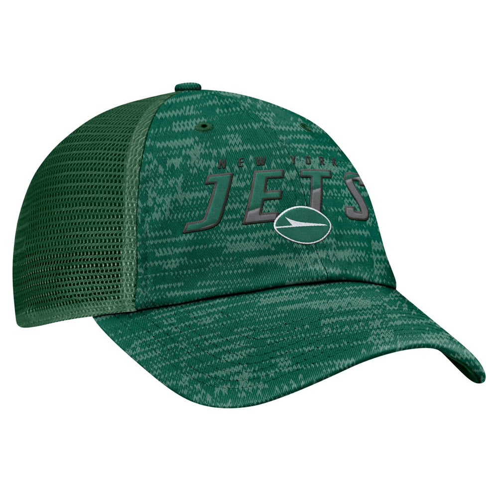 New York Jets Challenge Trucker Adjustable Hat Heather Green