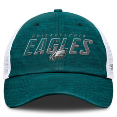 Philadelphia Eagles Challenge Trucker Adjustable Hat Heather Midnight Green