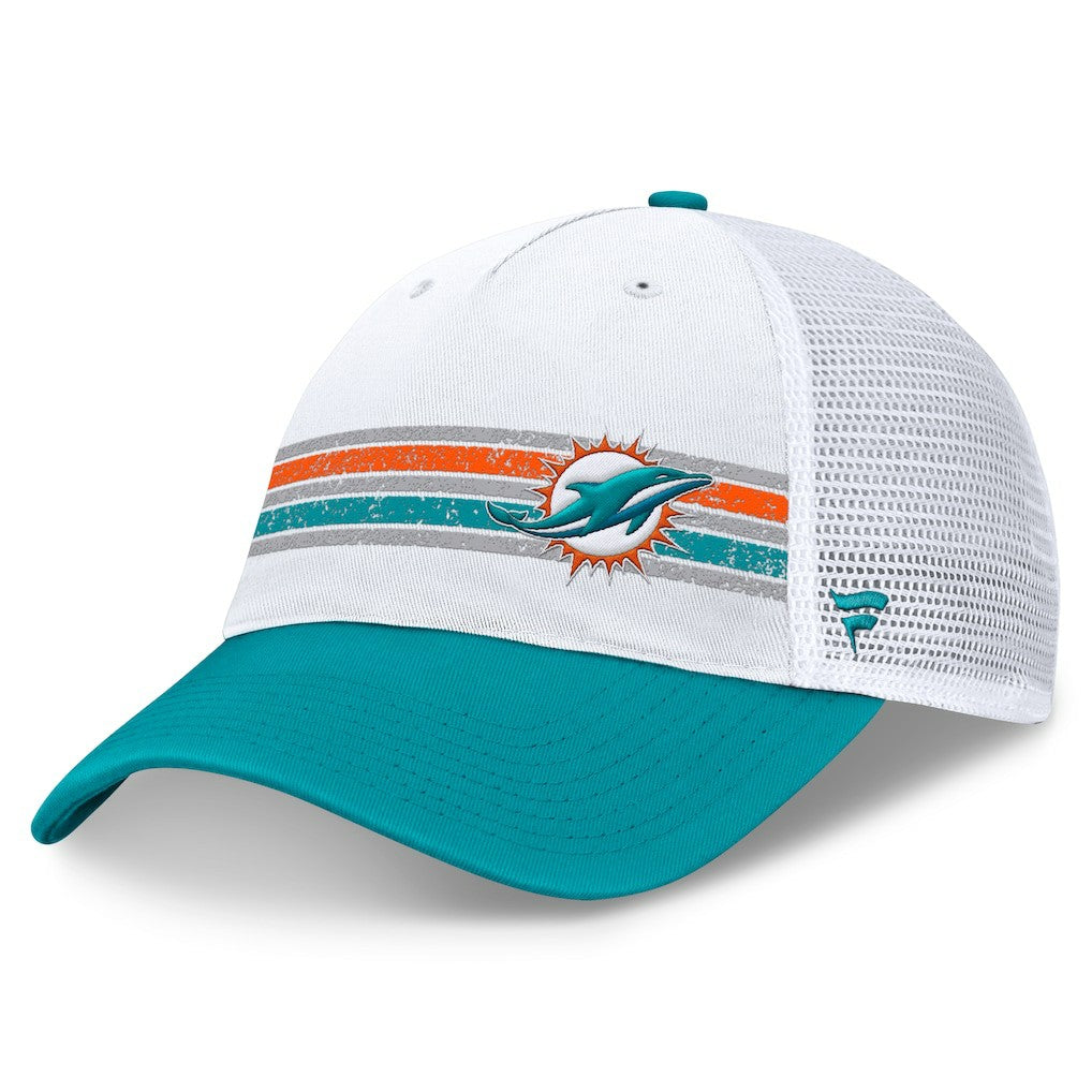 Miami Dolphins Flawless Stripe Adjustable Hat White/Aqua