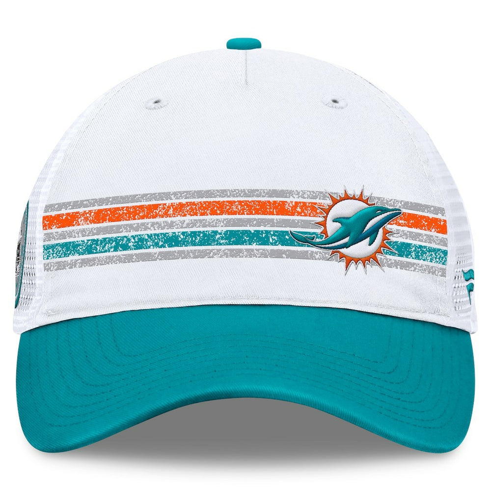 Miami Dolphins Flawless Stripe Adjustable Hat White/Aqua