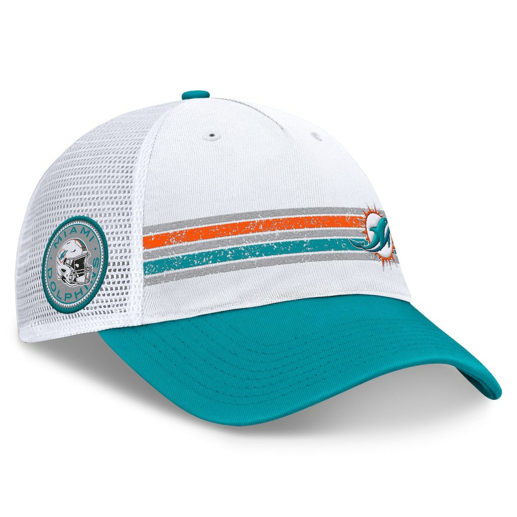 Miami Dolphins Flawless Stripe Adjustable Hat White/Aqua