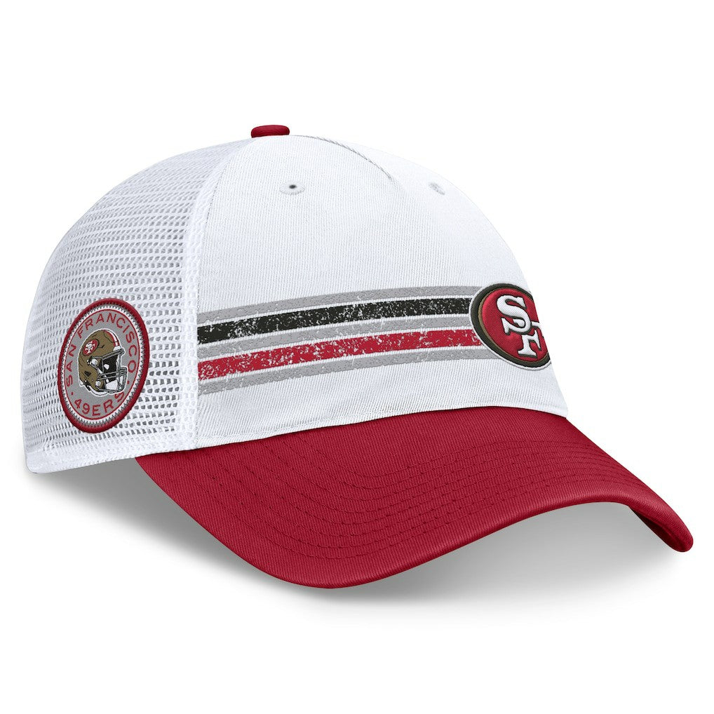 San Francisco 49ers Flawless Stripe Adjustable Hat White/Scarlet