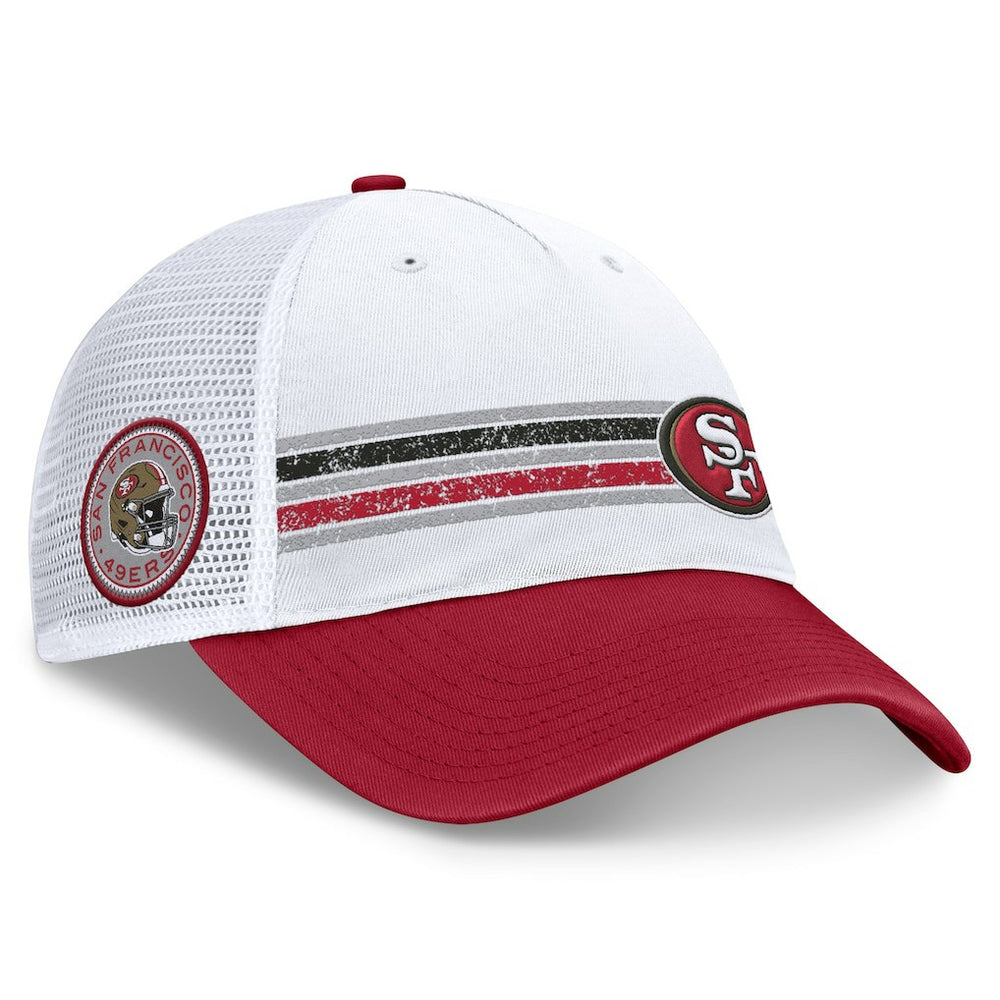 San Francisco 49ers Flawless Stripe Adjustable Hat White/Scarlet