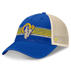 Los Angeles Rams Center Stripe Trucker Adjustable Hat Royal/Natural