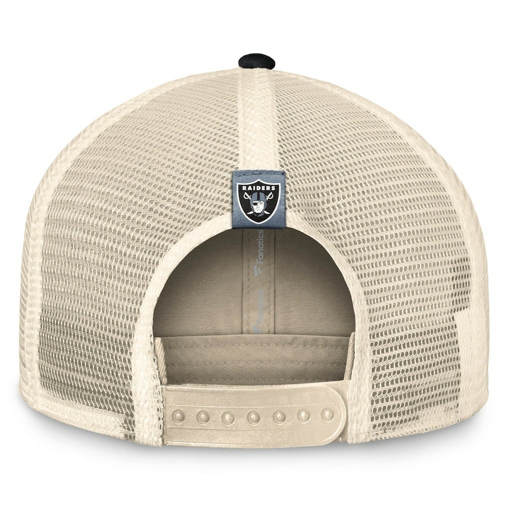 Las Vegas Raiders Diamond Stripe Trucker Adjustable Hat Natural/Black