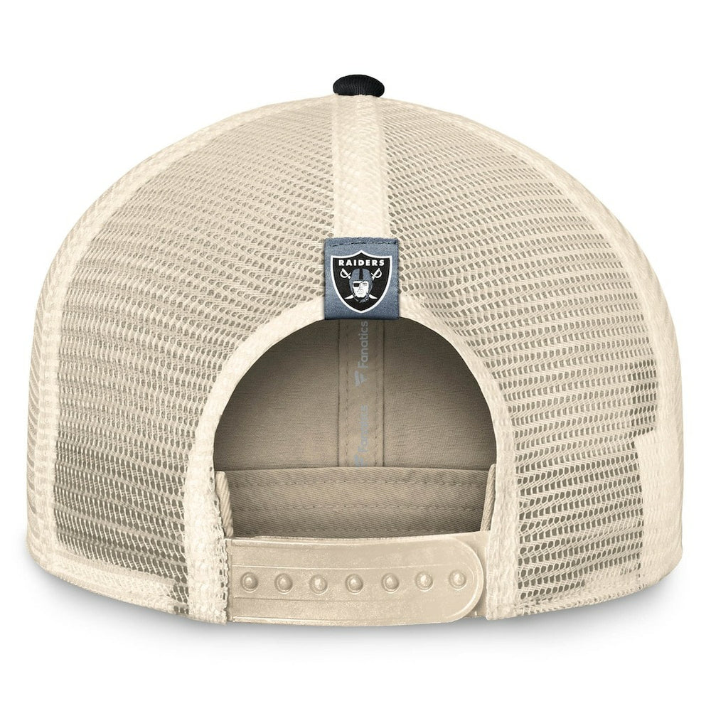 Las Vegas Raiders Diamond Stripe Trucker Adjustable Hat Natural/Black