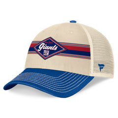 New York Giants Diamond Stripe Trucker Adjustable Hat Natural/Royal