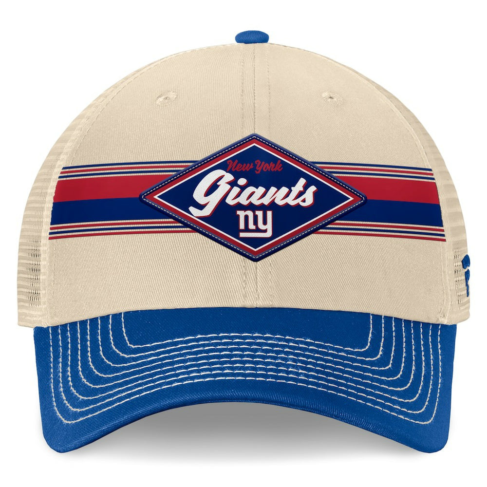 New York Giants Diamond Stripe Trucker Adjustable Hat Natural/Royal
