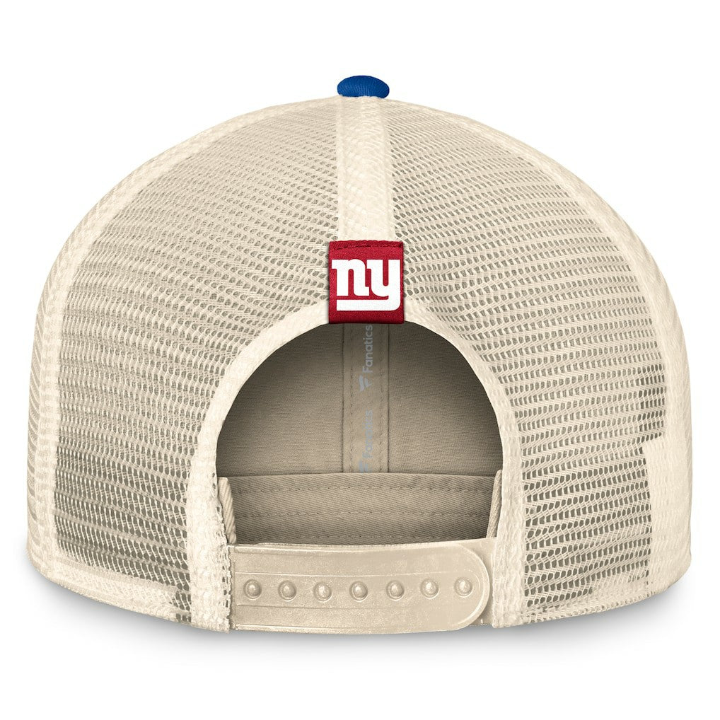 New York Giants Diamond Stripe Trucker Adjustable Hat Natural/Royal
