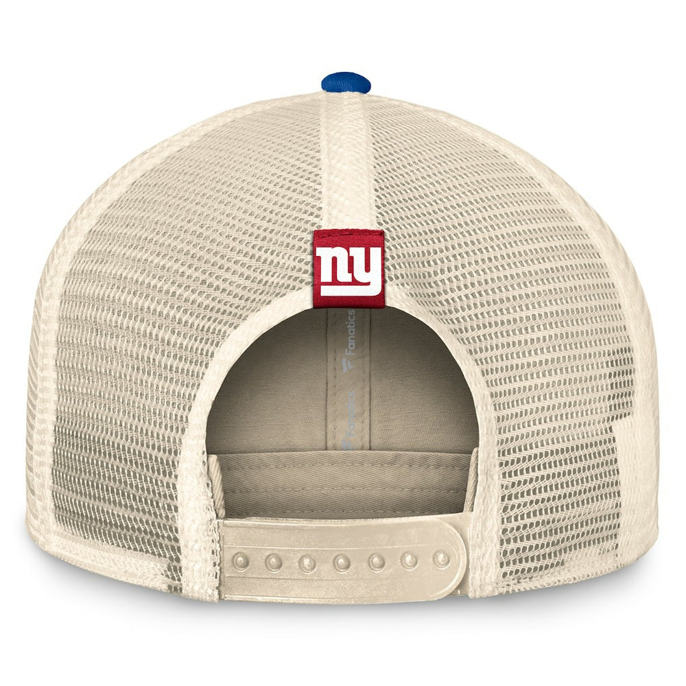 New York Giants Diamond Stripe Trucker Adjustable Hat Natural/Royal