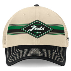 New York Jets Diamond Stripe Trucker Adjustable Hat Natural/Black