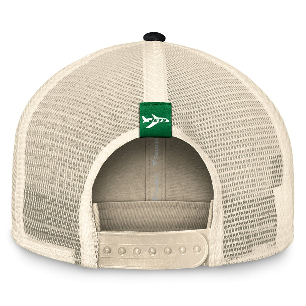 New York Jets Diamond Stripe Trucker Adjustable Hat Natural/Black
