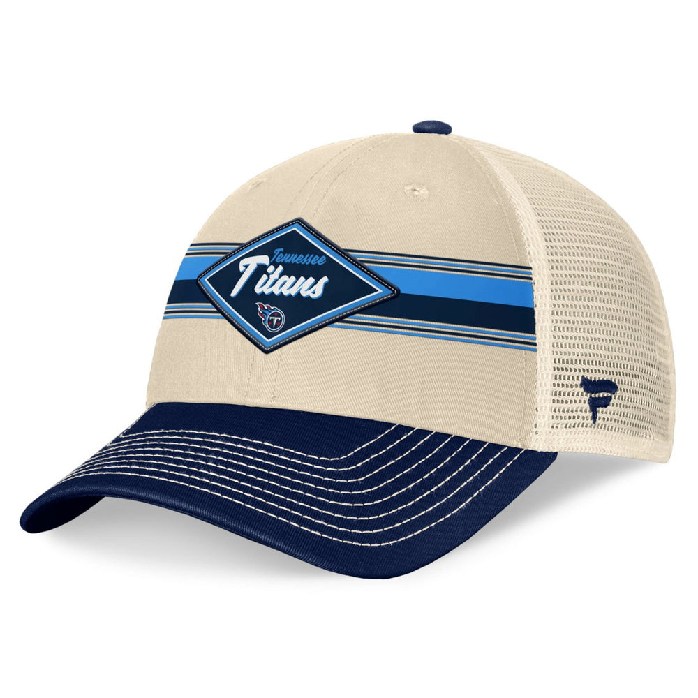 Tennessee Titans Diamond Stripe Trucker Adjustable Hat Natural/Navy