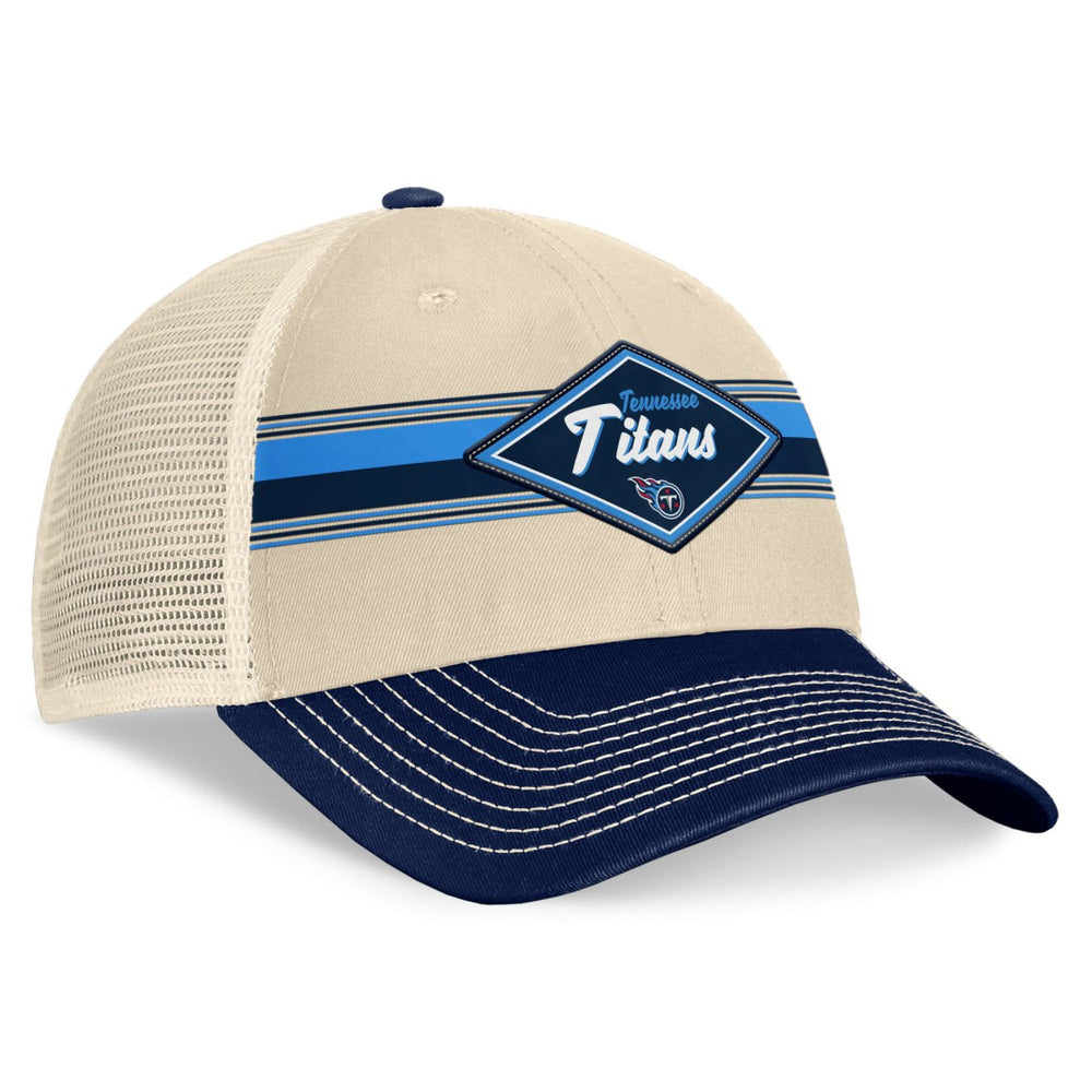 Tennessee Titans Diamond Stripe Trucker Adjustable Hat Natural/Navy