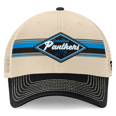 Carolina Panthers Diamond Stripe Trucker Adjustable Hat Natural/Black