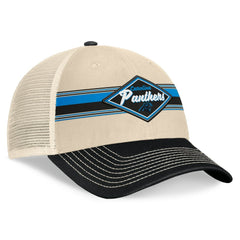Carolina Panthers Diamond Stripe Trucker Adjustable Hat Natural/Black