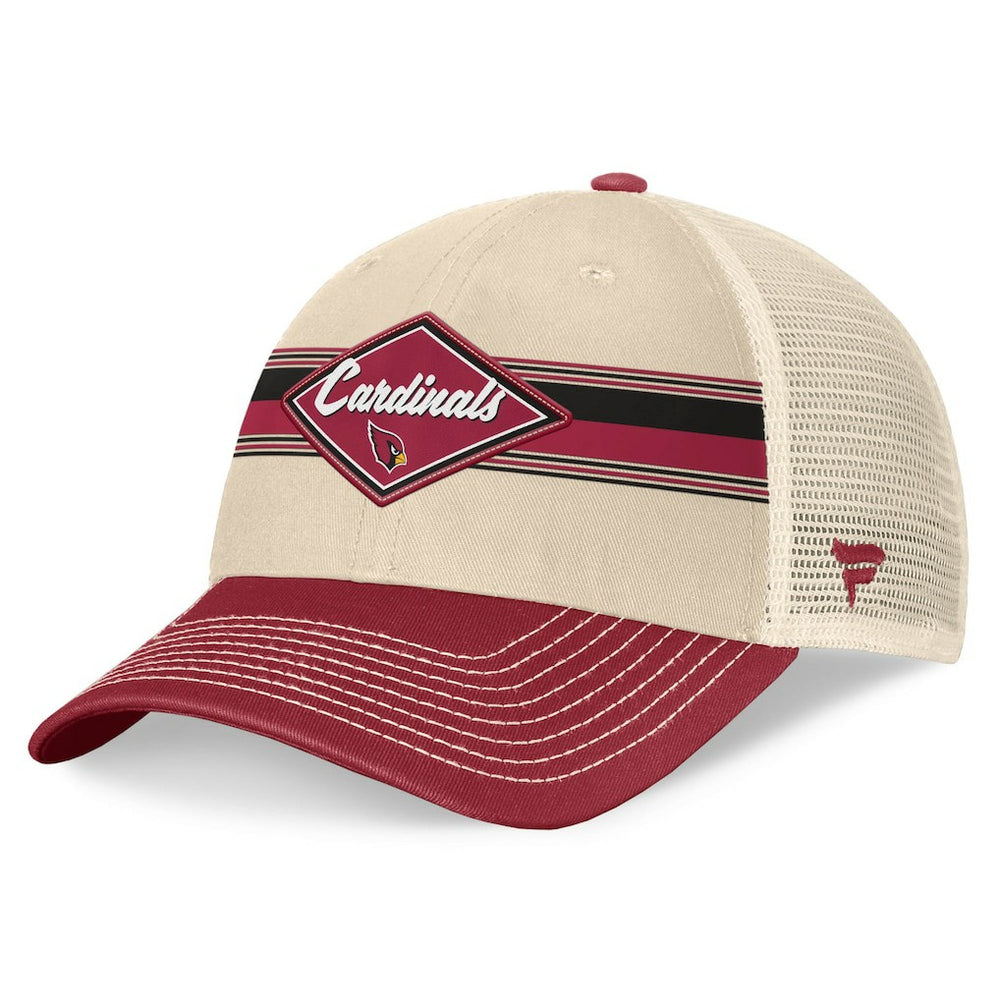 Arizona Cardinals Diamond Stripe Trucker Adjustable Hat Natural/Cardinal