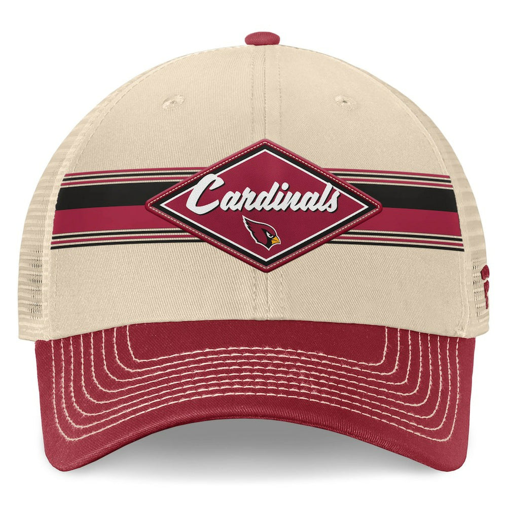 Arizona Cardinals Diamond Stripe Trucker Adjustable Hat Natural/Cardinal