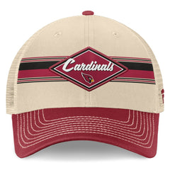 Arizona Cardinals Diamond Stripe Trucker Adjustable Hat Natural/Cardinal