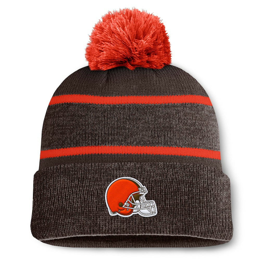 Cleveland Browns Holding Cuffed Knit Hat with Pom Brown