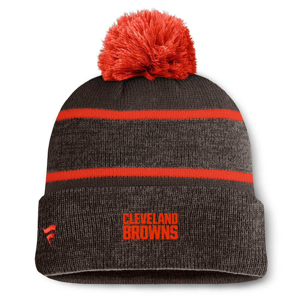 Cleveland Browns Holding Cuffed Knit Hat with Pom Brown