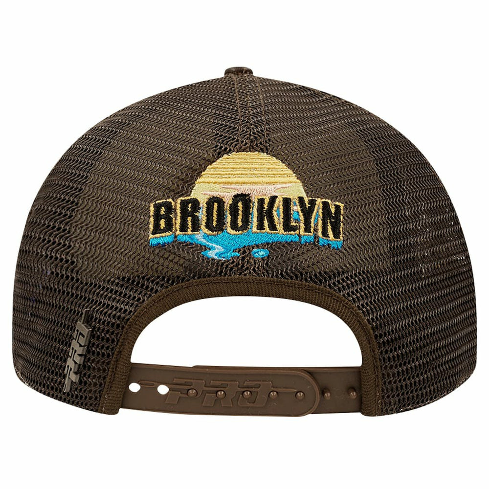 Brooklyn Nets Pro Standard Glint Sunset Snapback Hat Cream/Brown