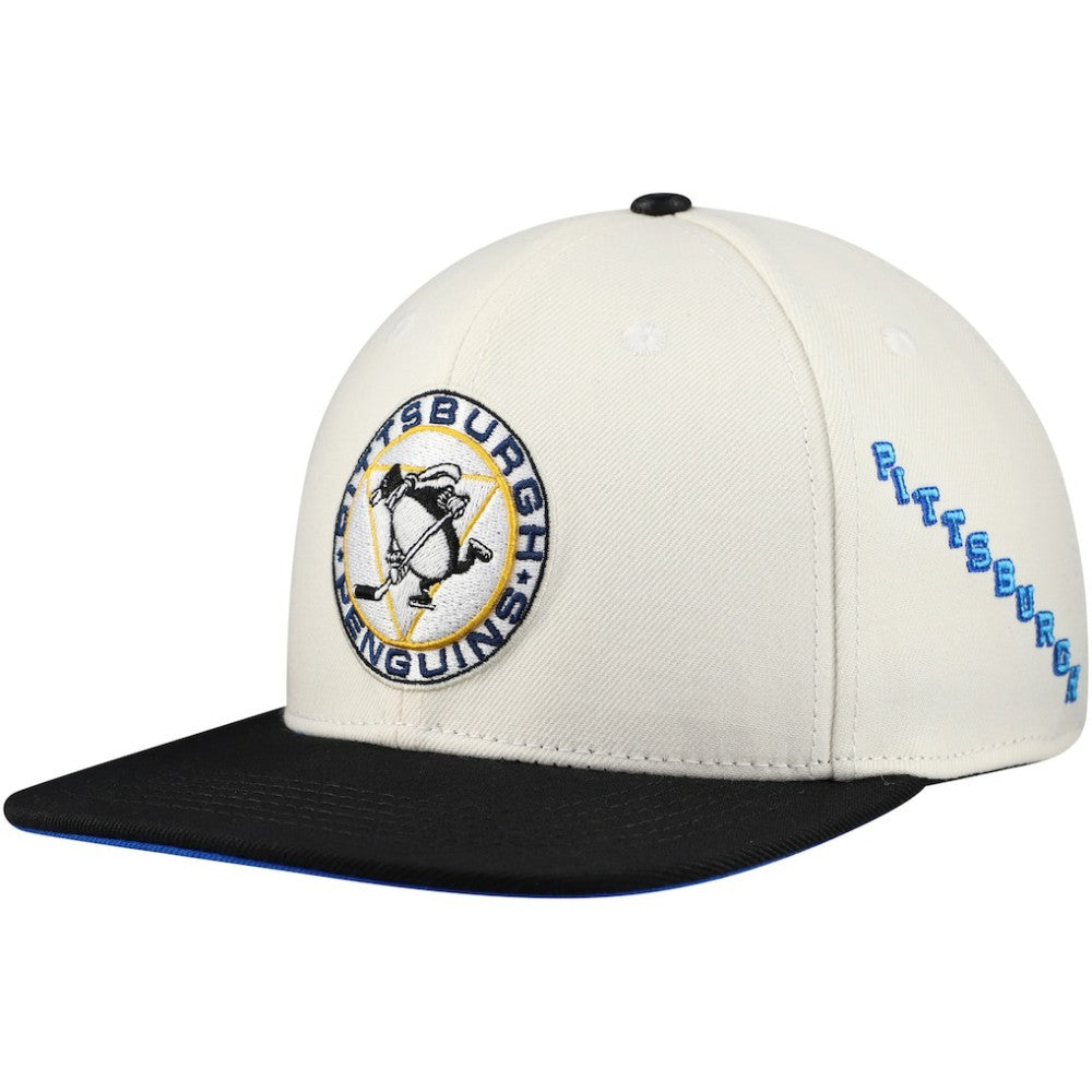 NHL Pittsburgh Penguins Pro Standard Retro Classic Logo Snapback Hat - Cream