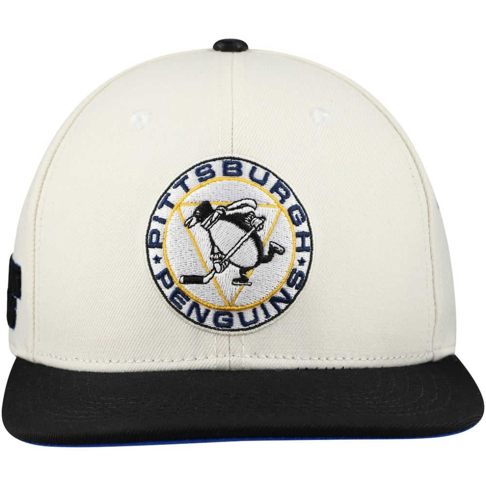 NHL Pittsburgh Penguins Pro Standard Retro Classic Logo Snapback Hat - Cream