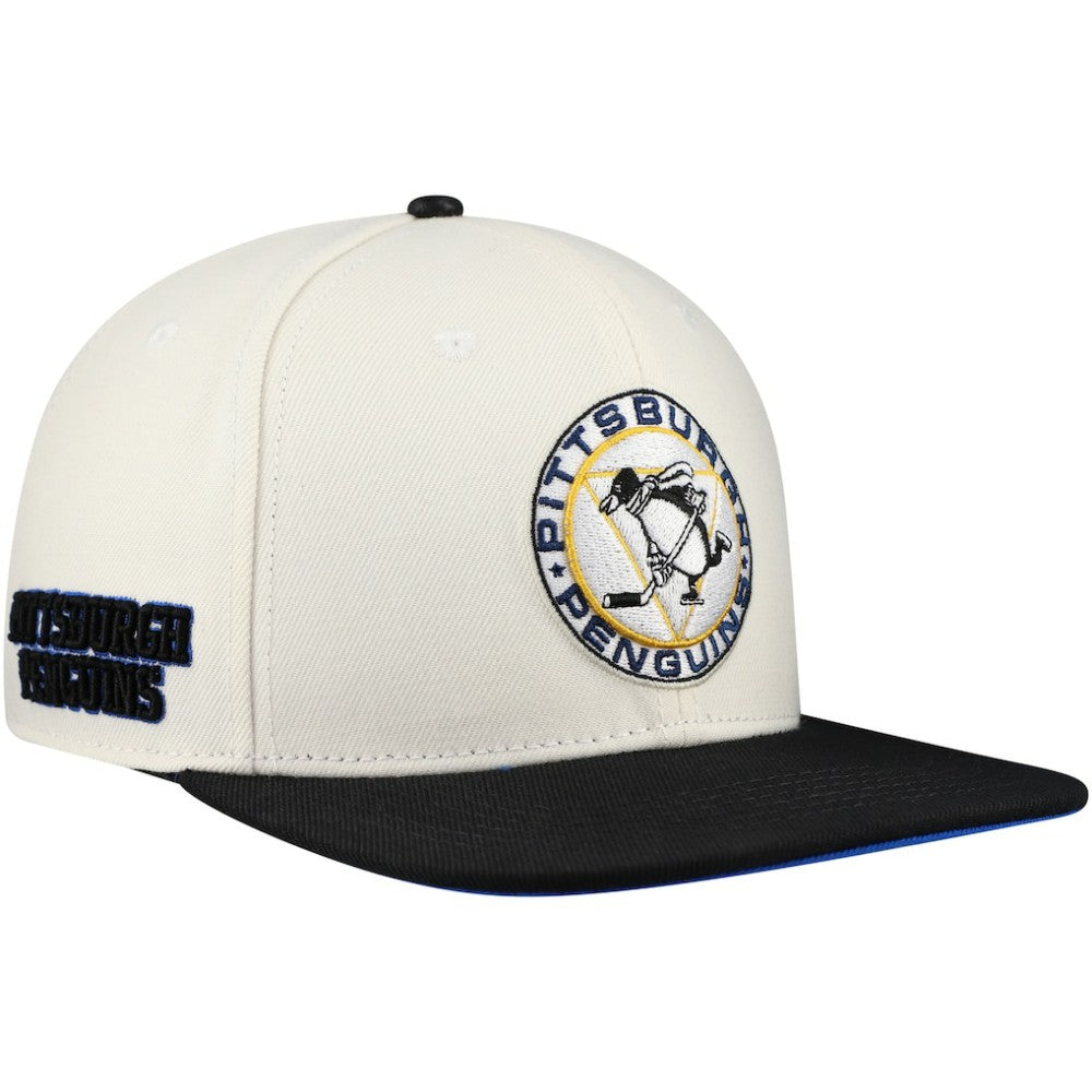 NHL Pittsburgh Penguins Pro Standard Retro Classic Logo Snapback Hat - Cream