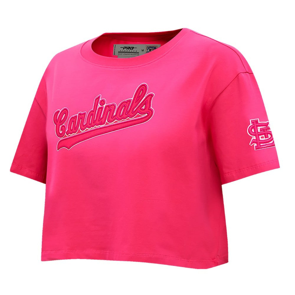 St. Louis Cardinals Pro Standard Women's Triple Pink Boxy Cropped T-Shirt - Pink T-shirts