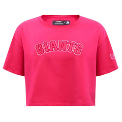 San Francisco Giants Pro Standard Women's Triple Pink Boxy Cropped T-Shirt - Pink T-shirts