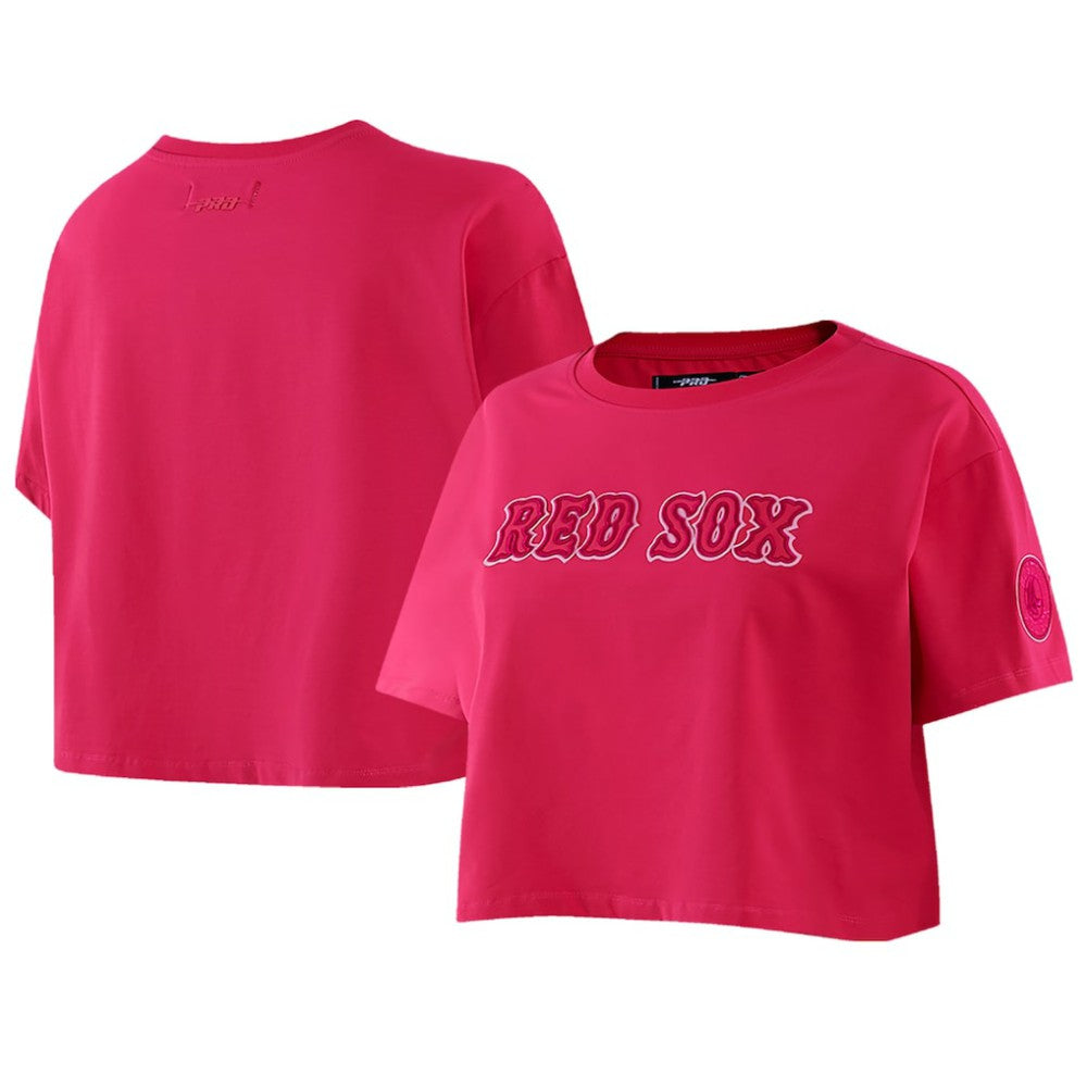 Boston Red Sox Pro Standard Women's Triple Pink Boxy Cropped T-Shirt - Pink T-shirts