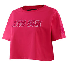 Boston Red Sox Pro Standard Women's Triple Pink Boxy Cropped T-Shirt - Pink T-shirts