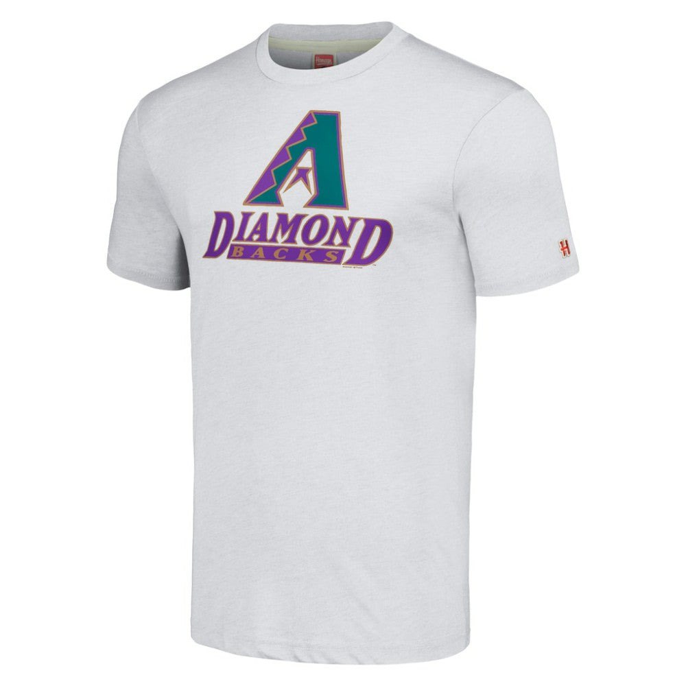 Arizona Diamondbacks Homage Hand-Drawn Logo Tri-Blend T-Shirt - Gray T-shirts