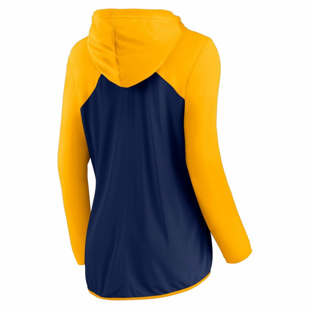 Milwaukee Brewers Fanatics Women's Script Sleeve Full-Zip Hoodie - Navy/Gold Hoodies