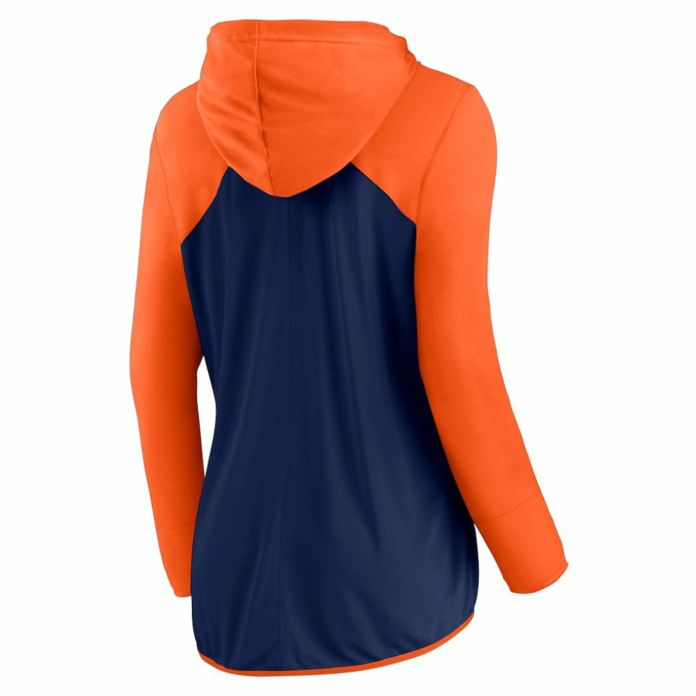 Houston Astros Fanatics Women's Script Sleeve Full-Zip Hoodie - Navy/Orange Hoodies