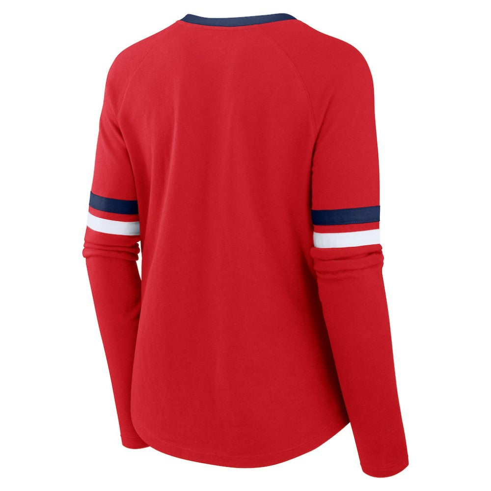 St. Louis Cardinals Fanatics Women's Won & Done Raglan Lace-Up Long Sleeve T-Shirt - Red T-shirts