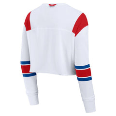 Philadelphia Phillies Fanatics Women's Stretch Cropped Fashion Long Sleeve T-Shirt - White T-shirts