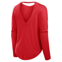Philadelphia Phillies Fanatics Women's Core Boat Neck Long Sleeve T-Shirt  - Red T-shirts