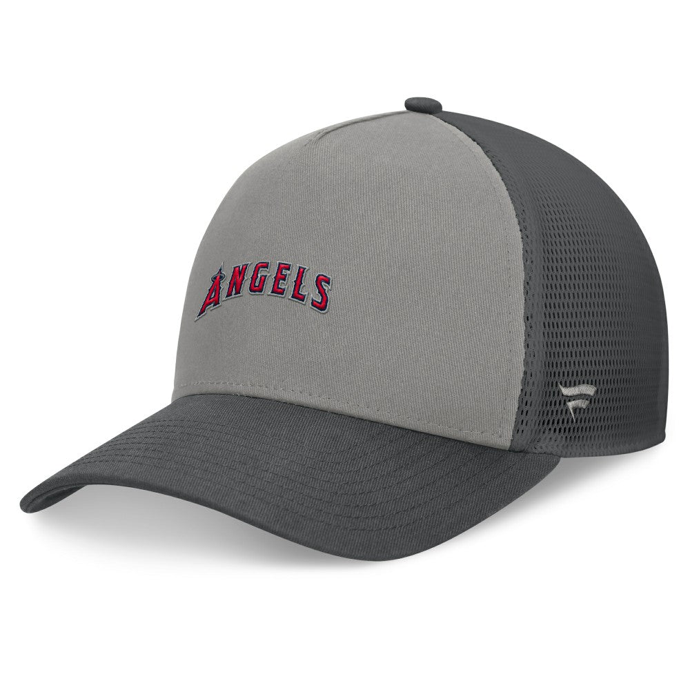 Los Angeles Angels Fanatics A-Frame Trucker Adjustable Hat - Gray/Graphite Hats