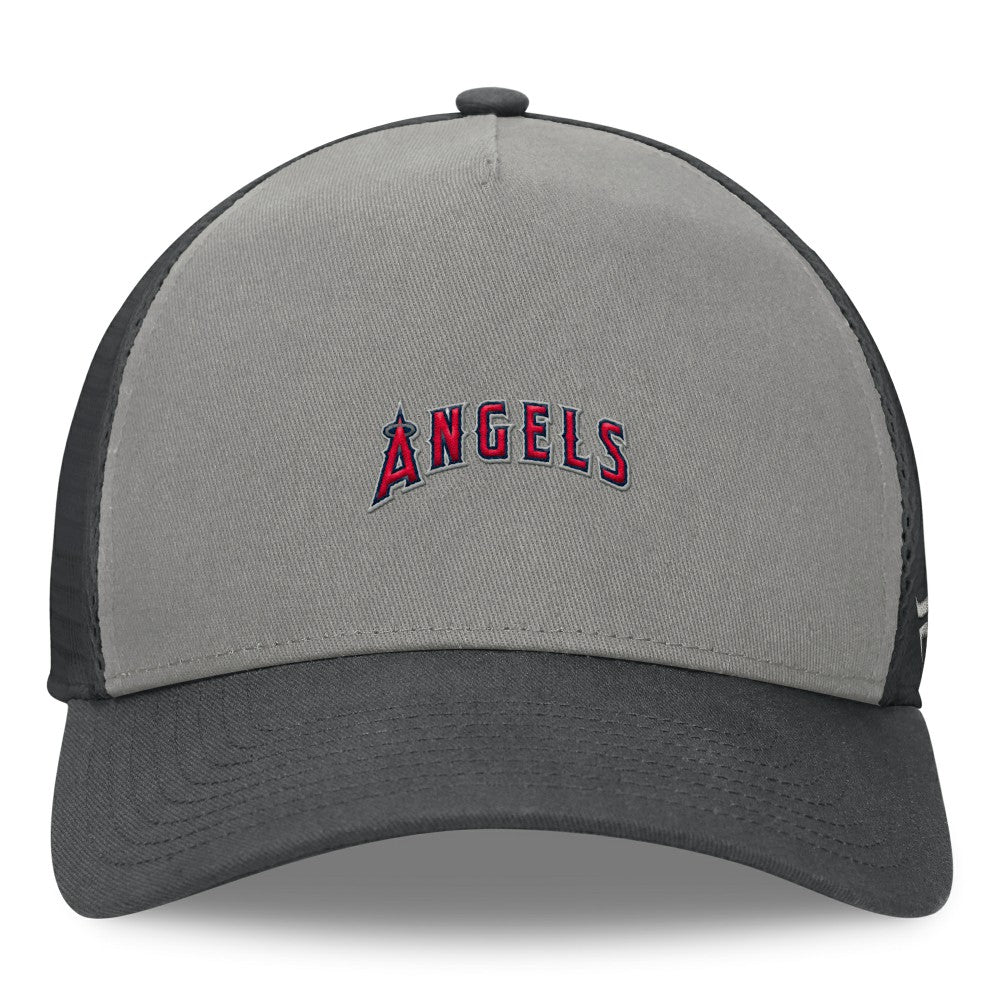 Los Angeles Angels Fanatics A-Frame Trucker Adjustable Hat - Gray/Graphite Hats