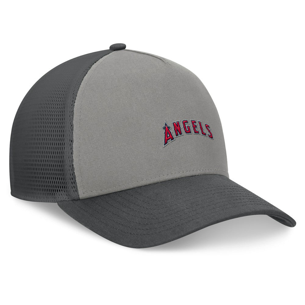 Los Angeles Angels Fanatics A-Frame Trucker Adjustable Hat - Gray/Graphite Hats