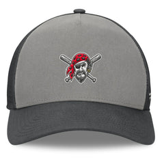 Pittsburgh Pirates Fanatics A-Frame Trucker Adjustable Hat - Gray/Graphite Hats