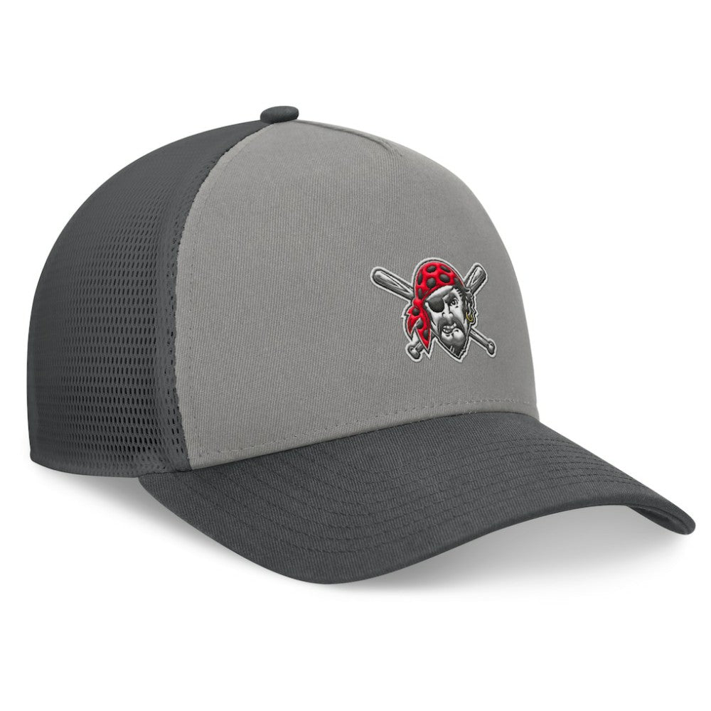 Pittsburgh Pirates Fanatics A-Frame Trucker Adjustable Hat - Gray/Graphite Hats