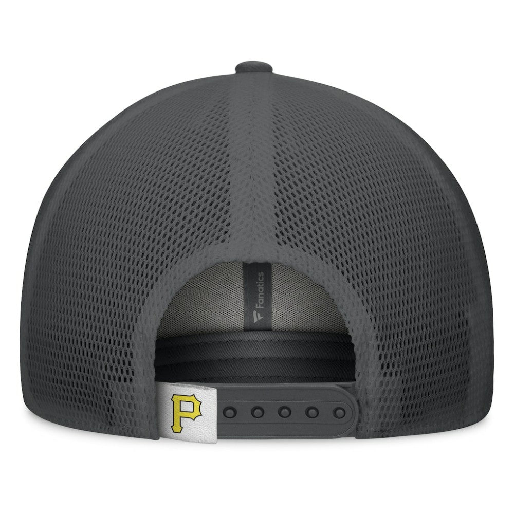 Pittsburgh Pirates Fanatics A-Frame Trucker Adjustable Hat - Gray/Graphite Hats