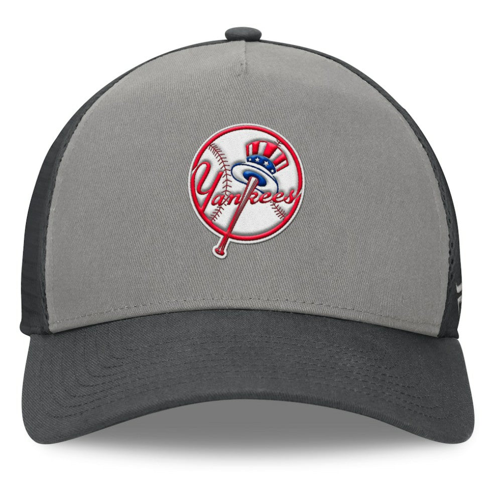 New York Yankees Fanatics A-Frame Trucker Adjustable Hat - Gray/Graphite Hats