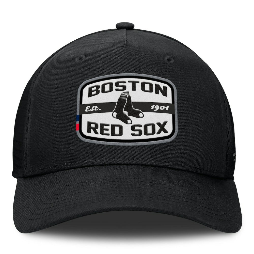 Boston Red Sox Fanatics Team Patch A-Frame Trucker Snapback Hat - Black Hats
